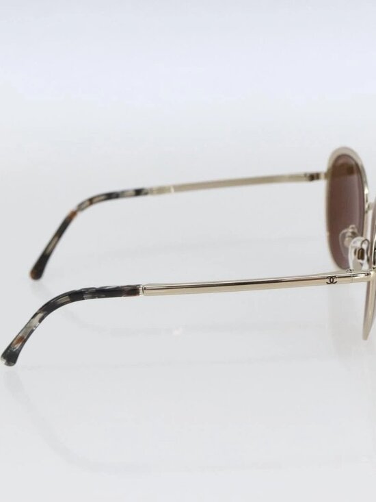 CHANEL Sunglasses metal Gold CC Auth SW1983V main image 8
